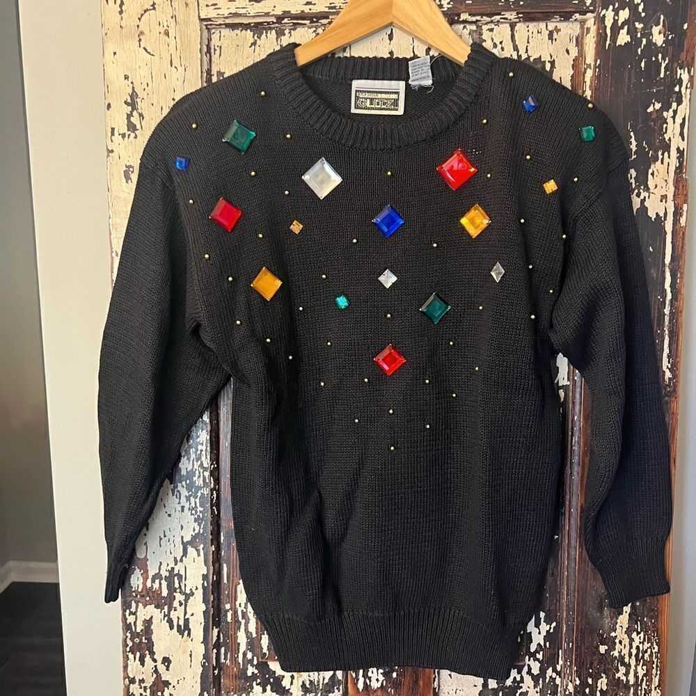 Vintagee Bejeweled women’s Glitz 80’s sweater. Size small. NWT